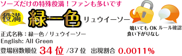 緑一色（リュウイーソー）